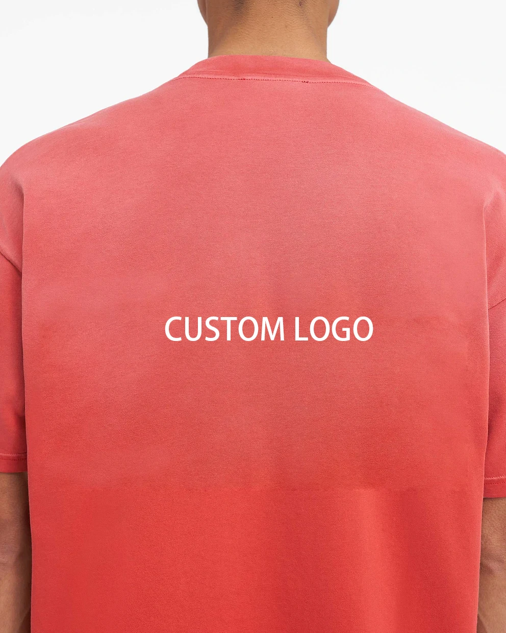 QYOURECLO Custom Logo Wholesale 300 GSM Thick Heavyweight 300gsm 100% Cotton Oversized Sun Faded Acid Washed T-Shirts