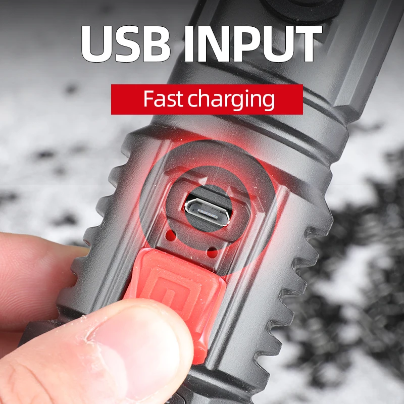 Powerful Led Flashlight With rechargeable Side Light For Hunting and Camping Led Flashlights