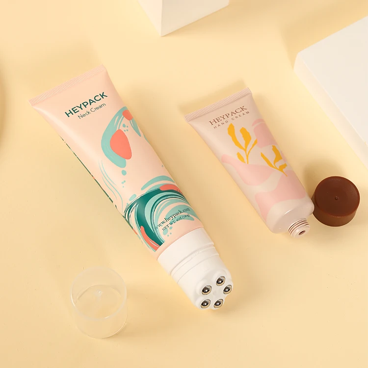 Eco-friendly wholesale Empty Daily Defense Moisturizer Massage steel ball tube cosmetic plastic tube packaging