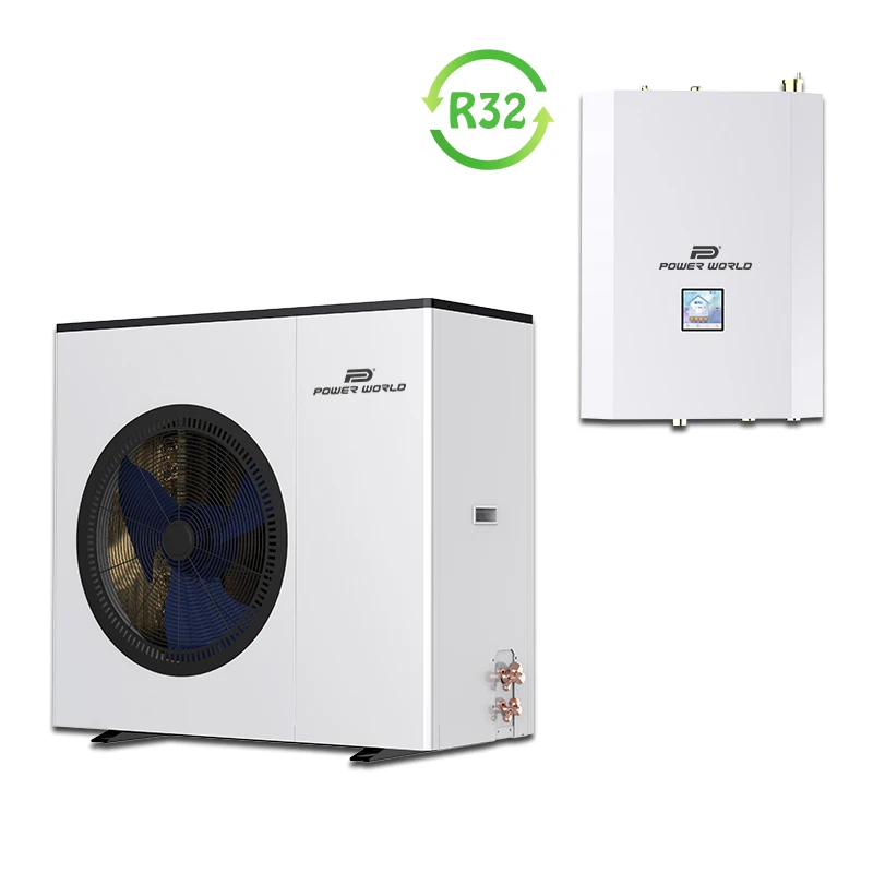 Low climate inverter heat pump high cop  r32 luftwasser wermepumpe split air to water heat pump 12kw