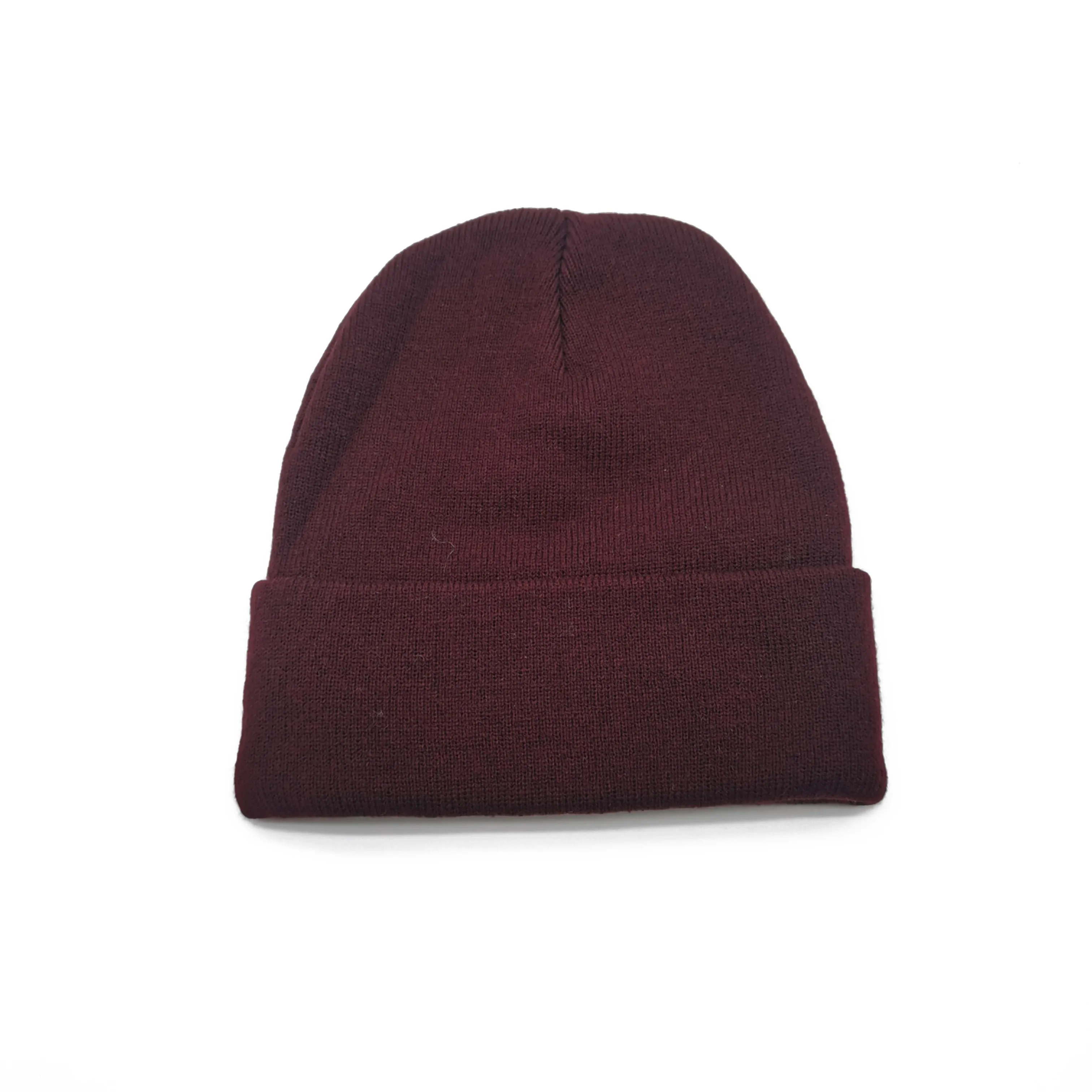 Factory Price Promotional Unisex Outdoor Daily Warm Winter Hat For Man and Woman Classic Acrylic Ribbed Knitted Cuff Beanie