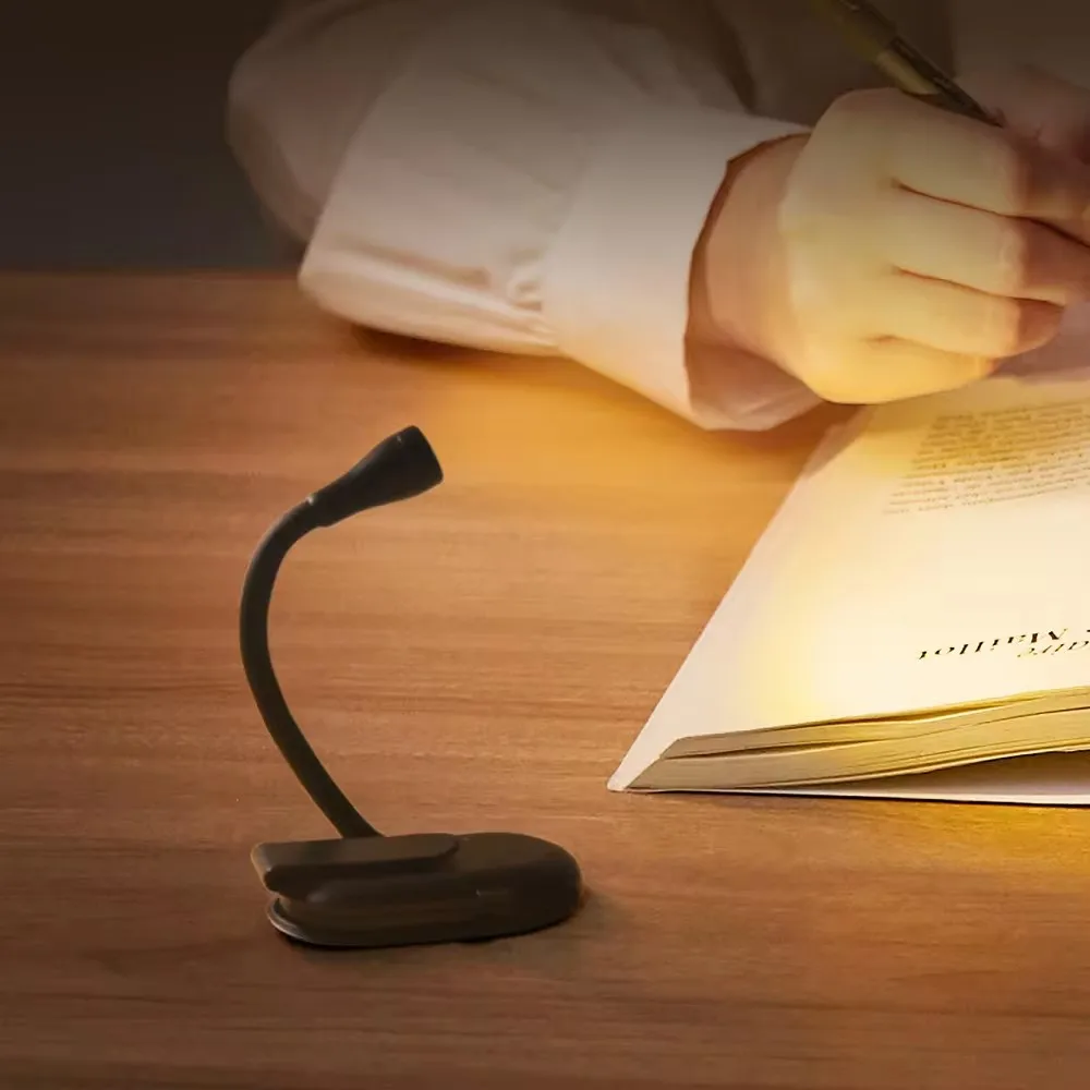 Hot Sale 360 Degree Rotation LED Desk Lamp Portable Mini Clip Light USB Rechargeable Clip-on Lamp for Reading in Bed