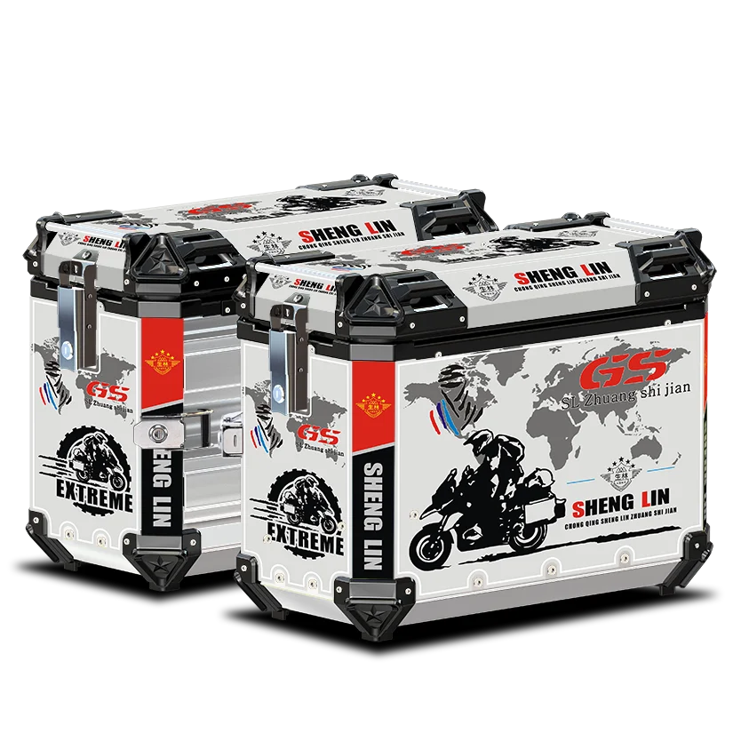 Aluminum Motorcycle Side Box 39L Motorcycle Pannier with Side Racks