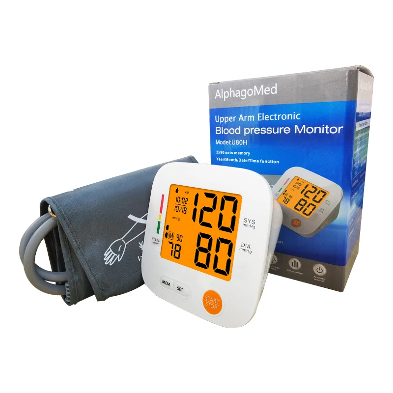CE approved voice blood pressure monitor medidor de presion arterial tensiometro accu che digital arm bp monitor with large cuff