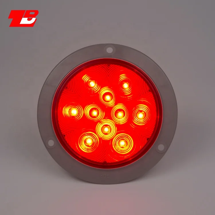 12v 24v Simi-Trailer Stop Turn Tail Light 4Inch Round LED Rear Lamp Brake Lamp for Truck Van Lorry Boat