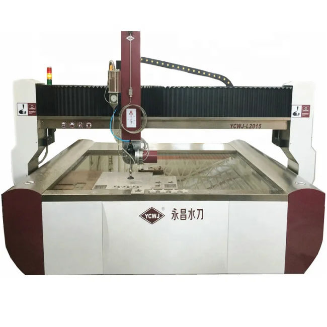 5axis yc water jet machine for copper and plastic cnc gantry type cutter machine