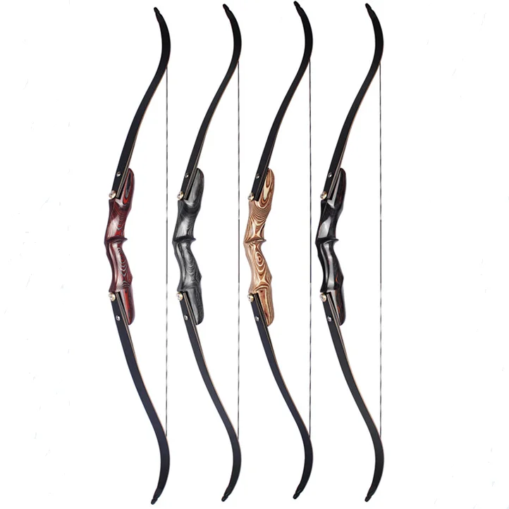 hunting use wooden riser recurve bow with ILF limbs