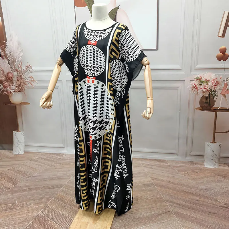 Cross Border Fashion Dress Women Muslim Clothes Ladies Robe Evening Dress Short Sleeve Spring Summer abaya Dress