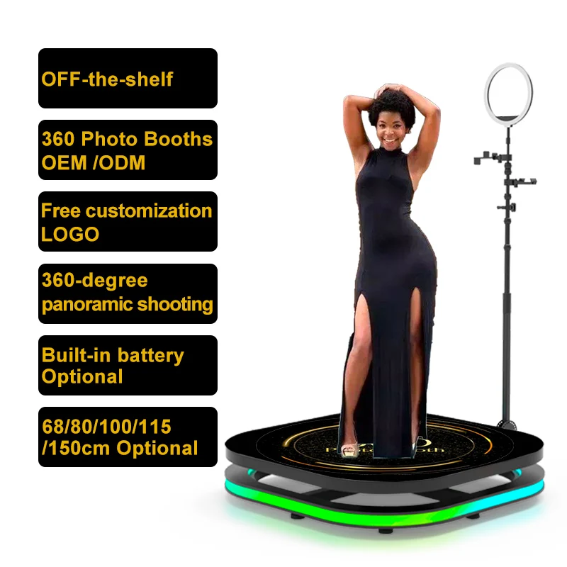 10.2 Inch Photo Booth 3D Ring Light Photo Booth Angle Adjust Selfie 360 Photo Booth