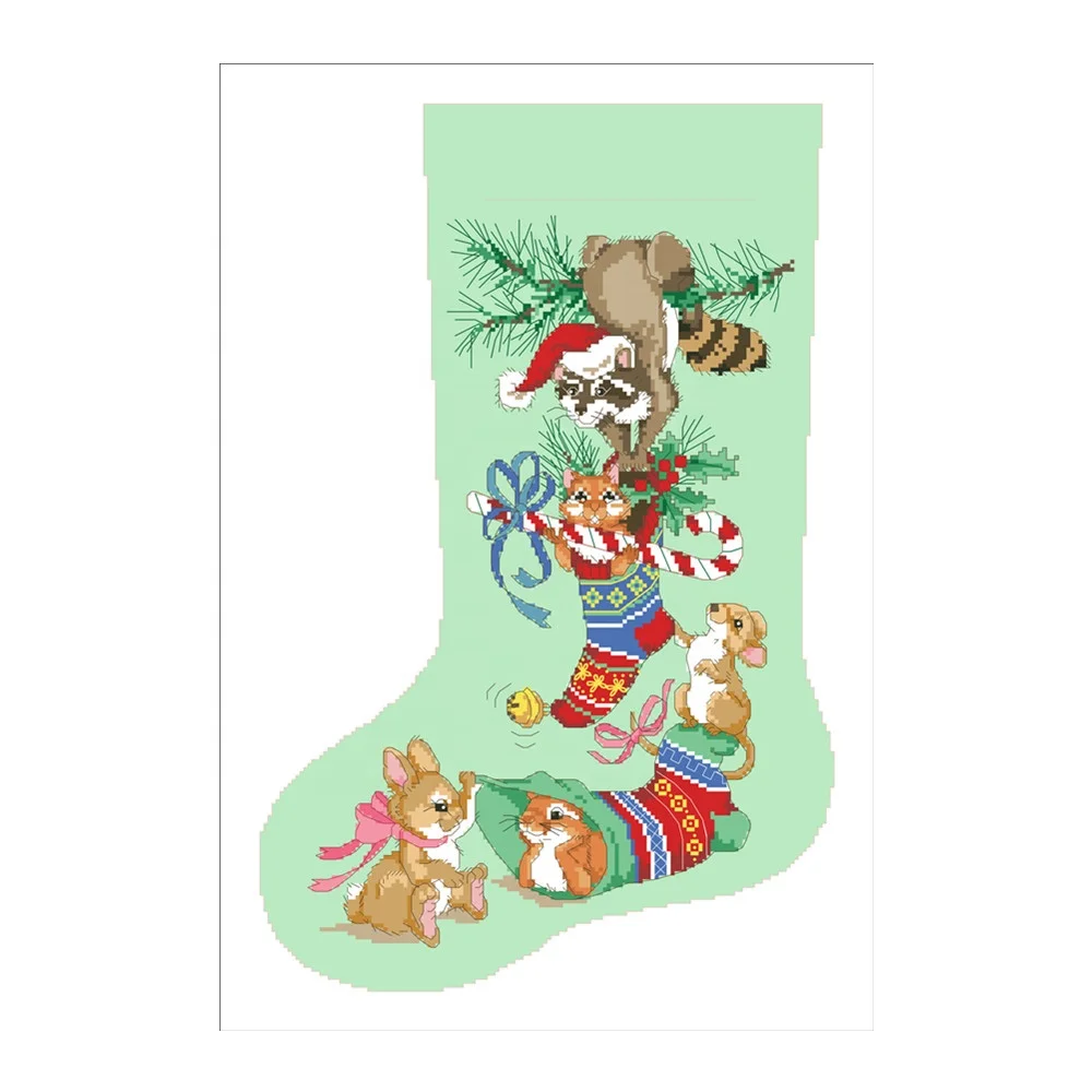 
DPC316 резвый друзей штока Набор для вышивания крестиком пакет aida 18ct 14ct 11ct белой ткани unprint парусиновая обувь с вышивкой 