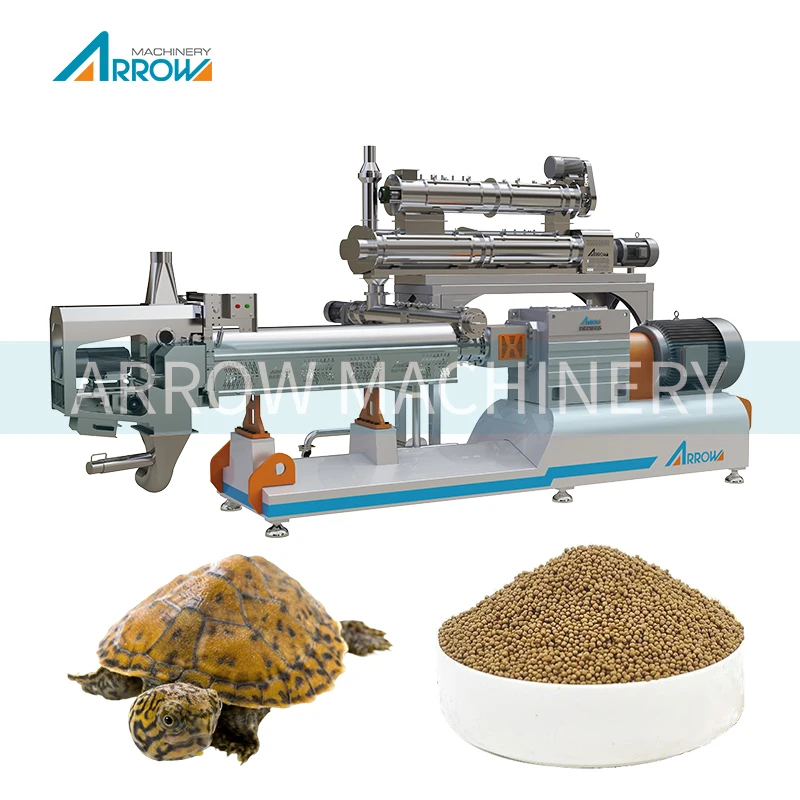 2023 Hot Selling Customized Automatic Double Screw Extruder Floating Fish Feed Pellet Making Machine