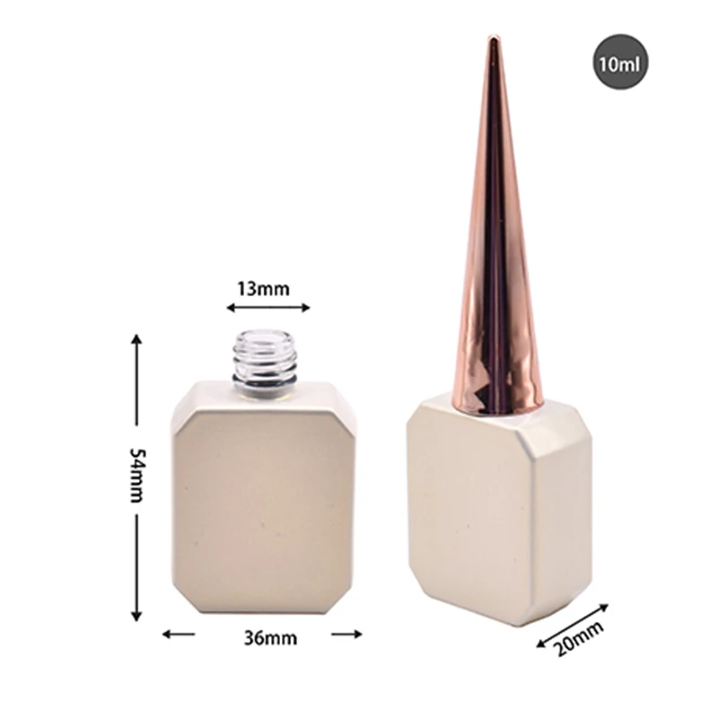 OEM luxury white empty nail bottle nail polish cap with lid and brush custom color glass packaging with personalized logo