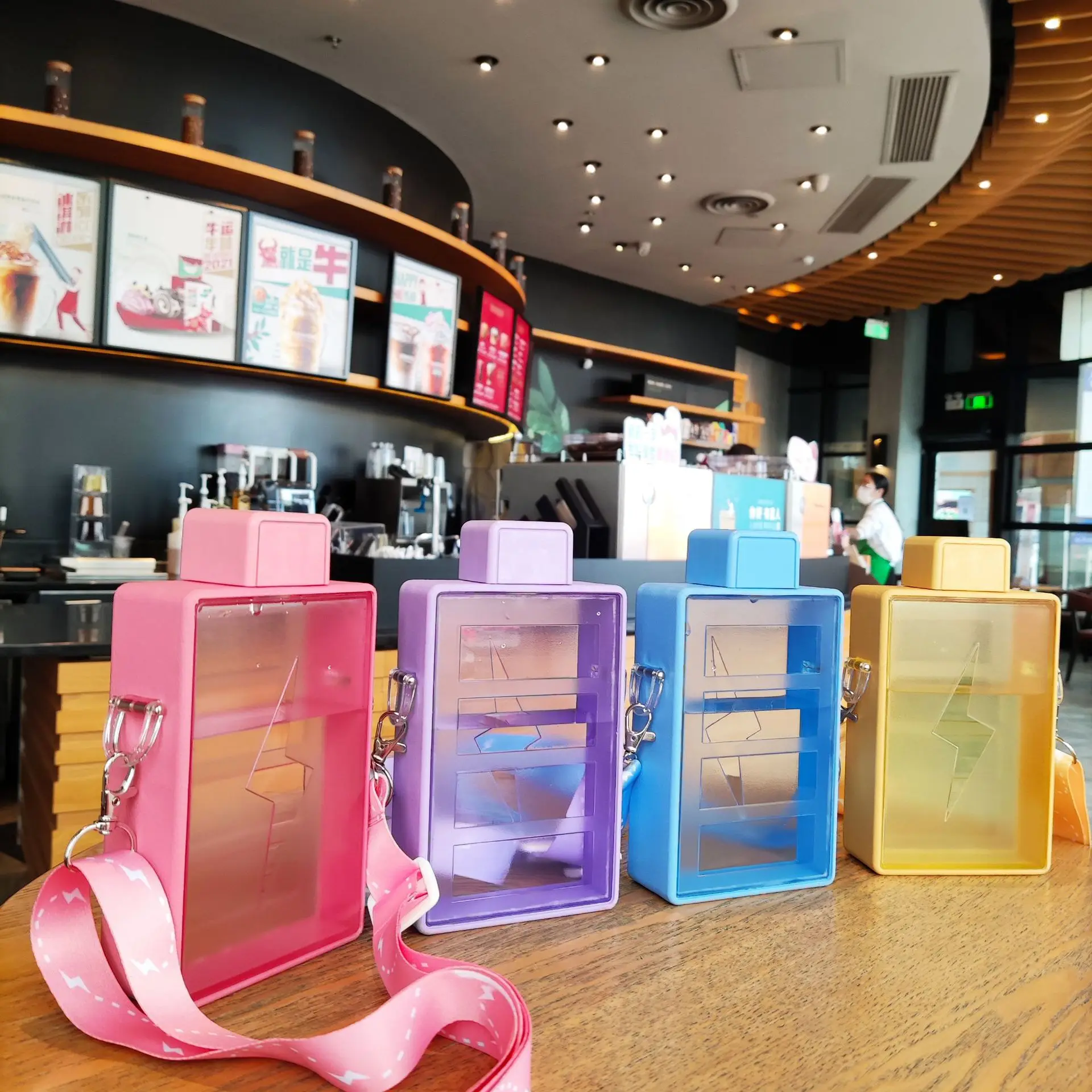 
Cute girls camera shape ice cream plastic water bottle popsicle drink purse small kid hand bag for gift 