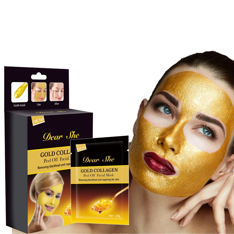 Wholesale Private Label 24K Gold Collagen Peel Off Facial Mask Mud For Skin Care Removing Blackhead And Repairing Facial Skin