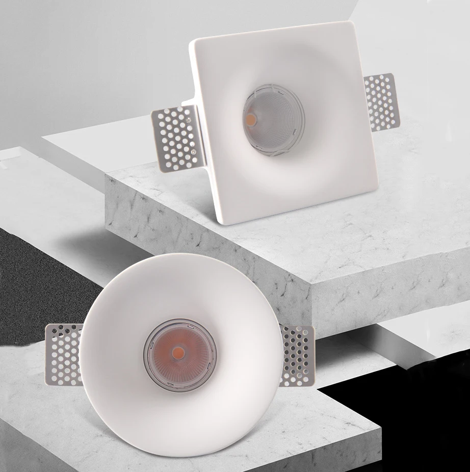 High quality Led Gypsum Lamp Living Room Corridor Intelligent Embedded Slim Ceiling Plaster Anti Glare Spotlights