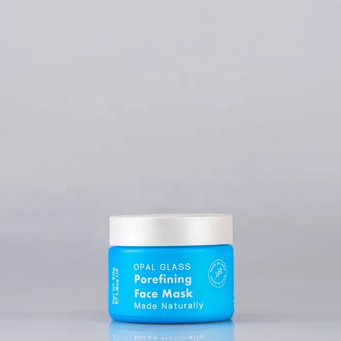 
Red round glass cream jar 