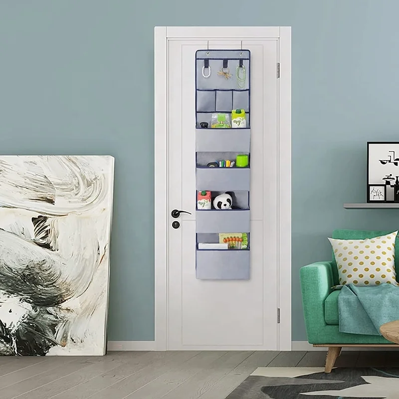 Over The Door Hanging Wall Organizer, Wall Mount Hanging Storage Organization 3 Hook for Nursery Dorm