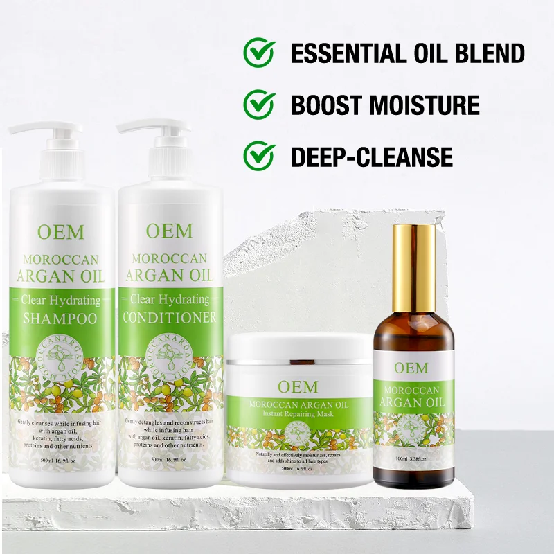 Natural Organic Girls Morocco Argan Oil Hair Mask Shampoo Conditioner Hair Care Set