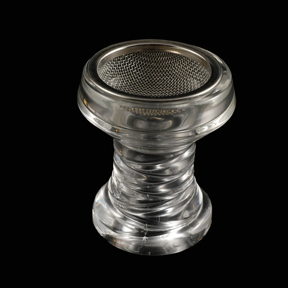 Wholesale hookah accessories crystal glass hookah pipe stainless steel strainer hookah bowl
