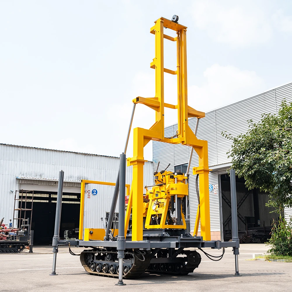 Hengwang HW-190L 190m manual water pump borewell drilling rig crawler