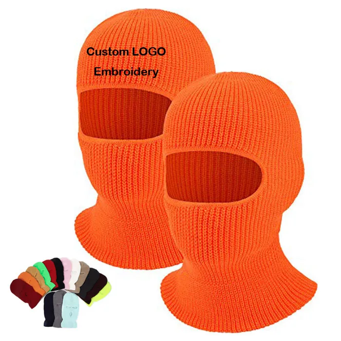 Оптовая продажа, 100% акриловая зимняя велосипедная Балаклава, вязаная маска с фильтром на все лицо, лыжная маска с 3 отверстиями