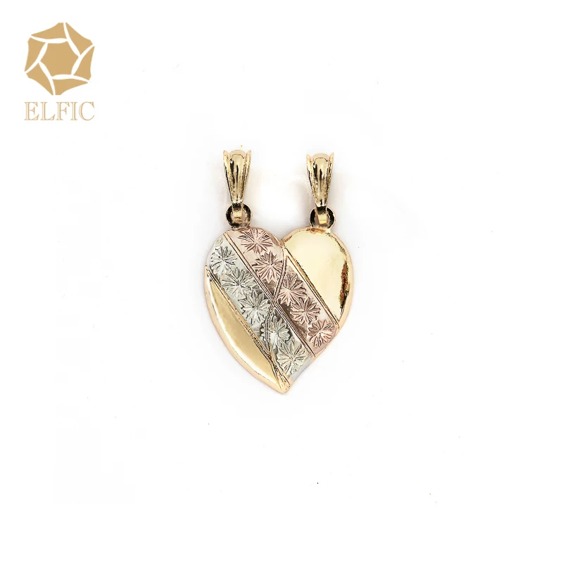 Elfic Fashionable color gold heart pendant beautiful gold pendants necklace