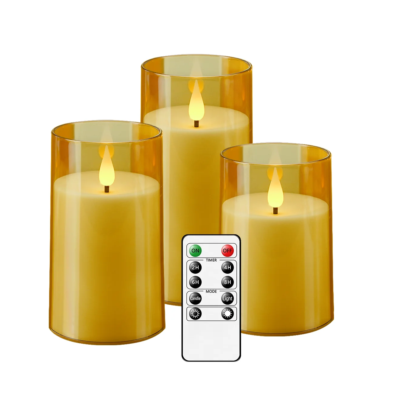 kakoya Hot Sale Acrylic Cup Flicker Moving Wick Led Candle 3D Bullet Shape Flameless Pillar Electric Candle Home Decoration