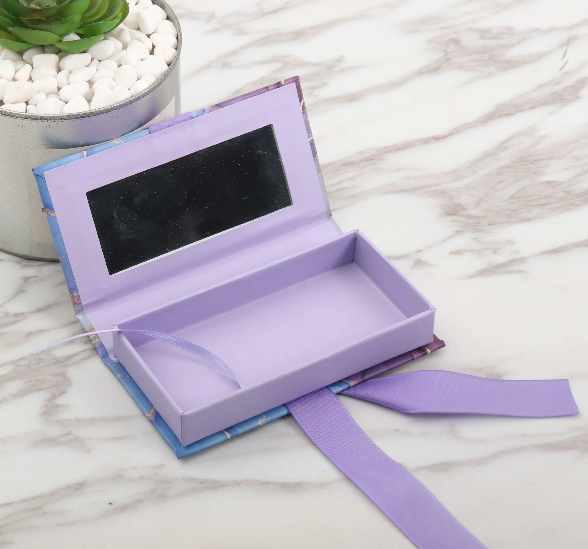 bulk custom logo private label luxury paper lash eyelash packaging box empty pink false eyelash boxes with mirror