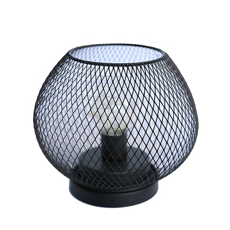 High Quality Modern Metal Decorative Table Lamp Black Bird Cage Shape Edison LED Light Bulb Warm Light Living Room Small Sizes