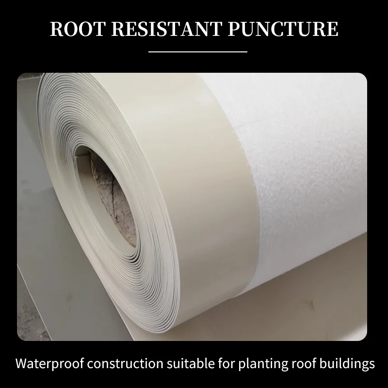 Building materials and construction PVC roll roofing sheets the plastic waterproofing membrane for flat roof waterproofing