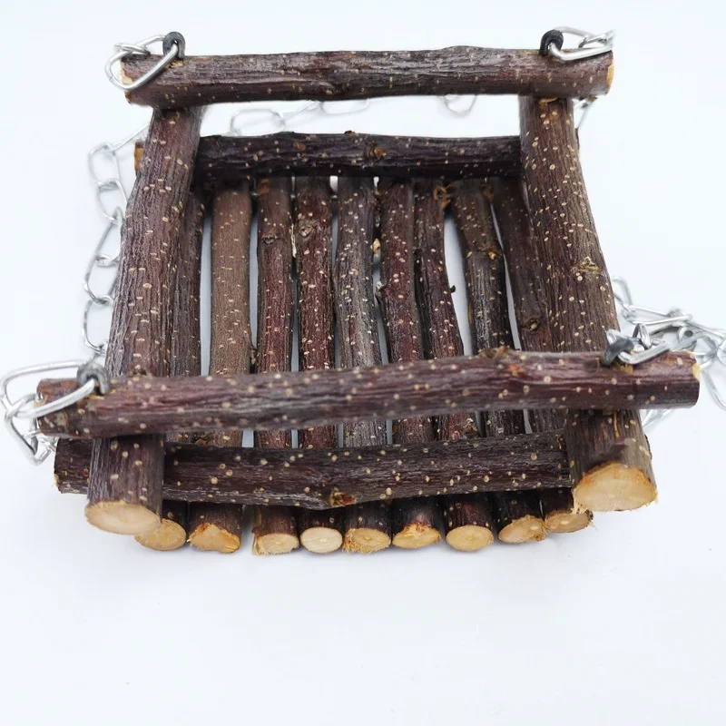 2020 China Wooden Branch Hamster Rabbit Bed Chinchilla Swing Squirrel Hammock Guinea Pig Pedal Small Pet Toy Molar Supplies