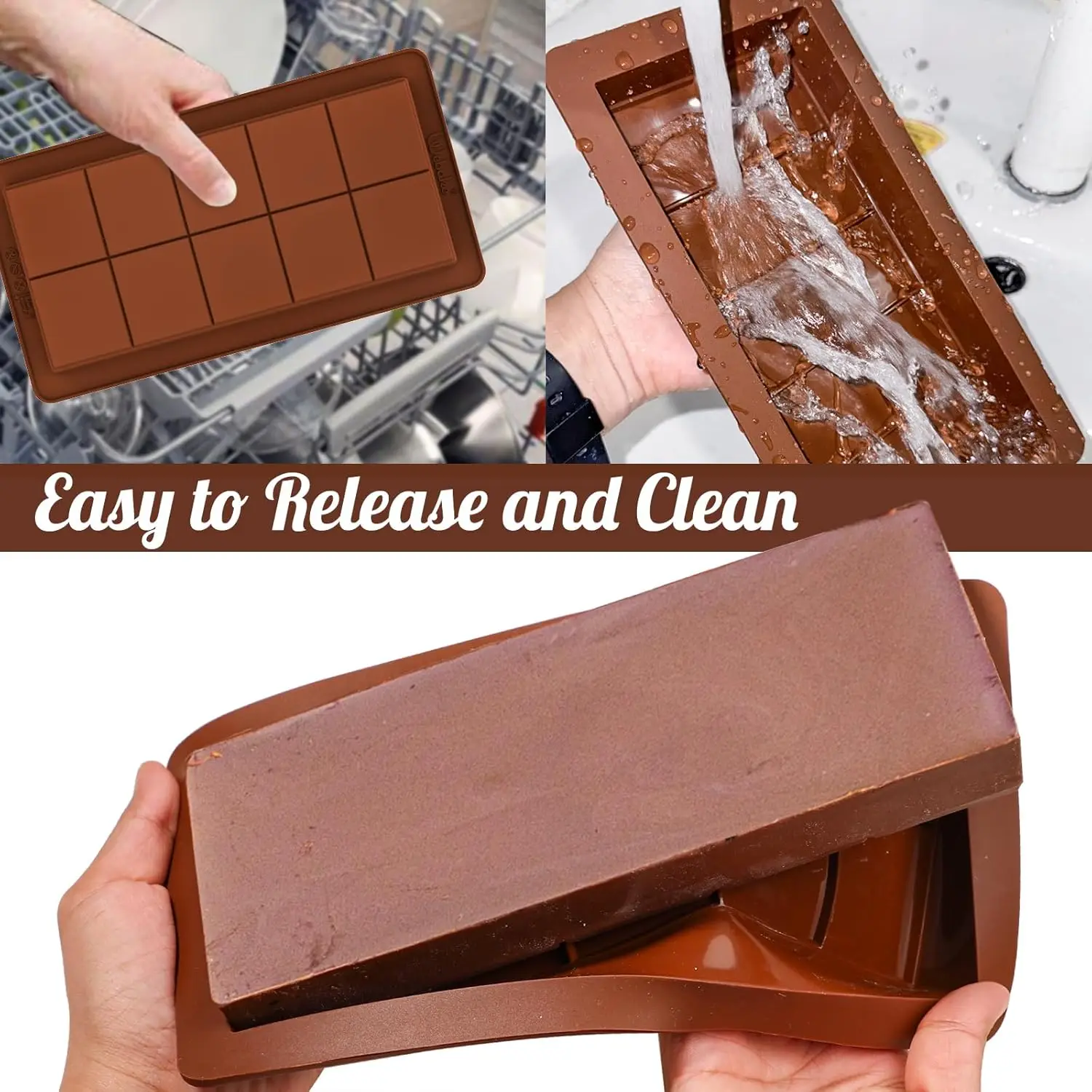 New Arrivals Deep Chocolate Bar Molds Large and Thick Silicone Chocolate Mold for Stuffed  Big Chocolate Bar