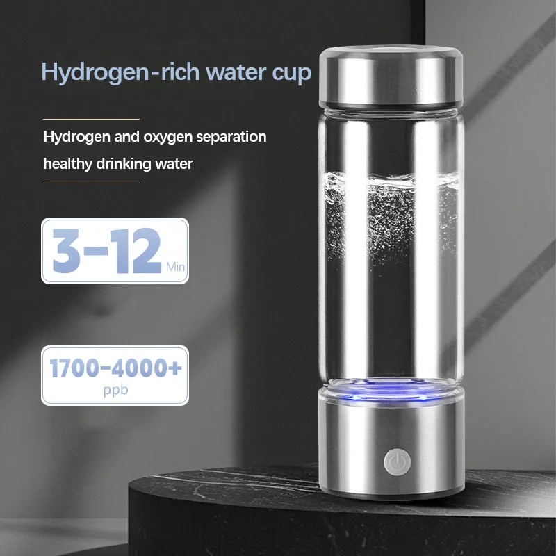 420ML Portable USB Rechargeable Rich Hydrogen High Quality Water Generator Bottle Pure H2 Water Cup Bottle