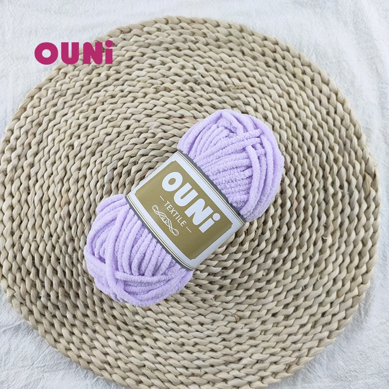 Various Colors  bag crochet yarn Soft Hand Knitting Baby Yarn 100% polyester chenille yarn 100g for resell label design