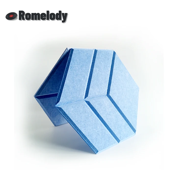 High Quality Hotel Only Fire-retardant 100% Pet Material Material Hexagon Acoustic Panel