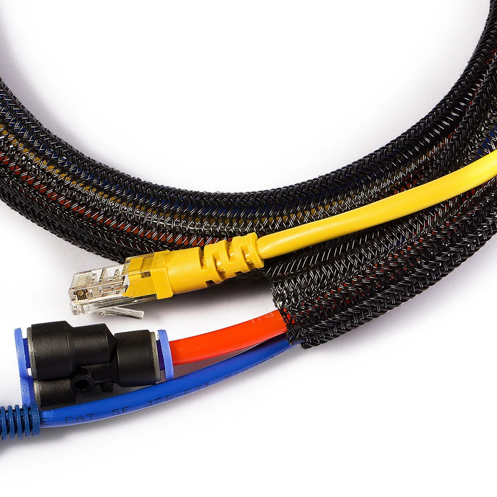 2 дюйма ID:50 мм, полиэтиленовый плетеный кабель без рукавов, подходит для 25% самозакрывающихся плетеных кабельных обмоток