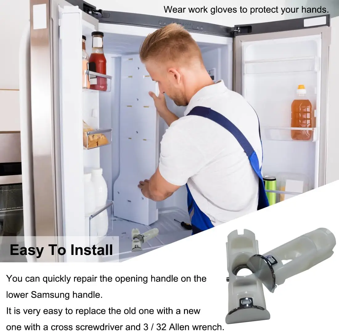 2 Pack DA61-07540A DA61-08247A Refrigerator Replacement Handles Freezer Handle Support Kit Compatible with Samsung PS4145181 ect