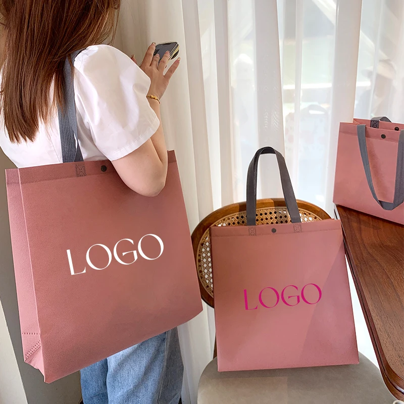 Custom printed eco-friendly grocery reusable non-woven laminated LGOG non-woven shopping handbag