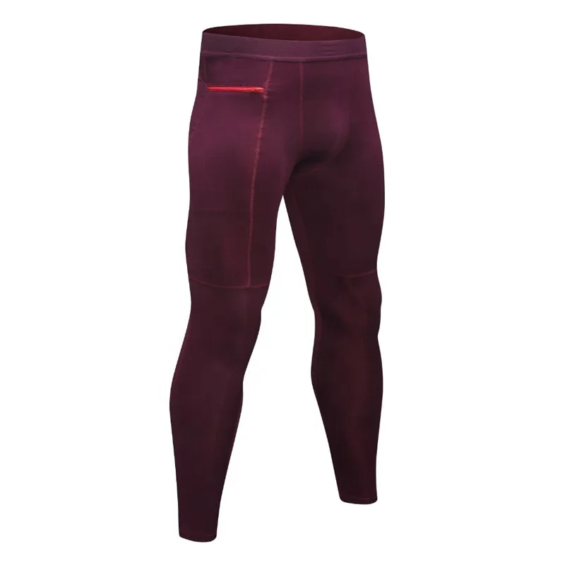Breathable Leggings Custom Design Tight Track Pants Compression Sport Workout Fitness Gym Seamless Mens Pocket Leggings