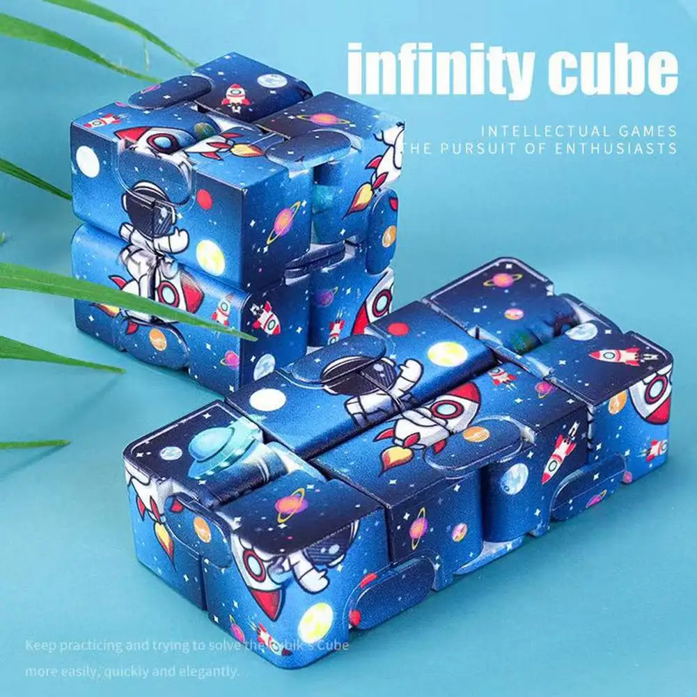 Spaceman Stress Relief Cubic Puzzle Stop Stress Reliever Adults Kids Antistress Anxiety Fidget Magic Infinity Cube
