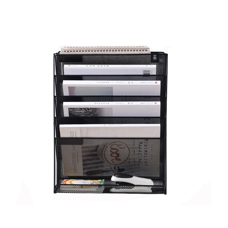5 Tier Wall File Holder Metal Wall Mount Magazine Rack Hanging Mail Organizer