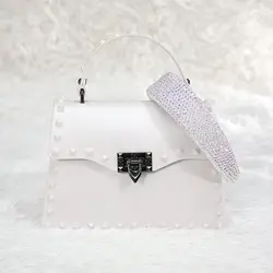 Sets Headbands Rhinestone Shoulder Purses and Handbags Women Hand Bags Ladies 2022 Summer New Arrival PVC Jelly Bags Luxury Bags