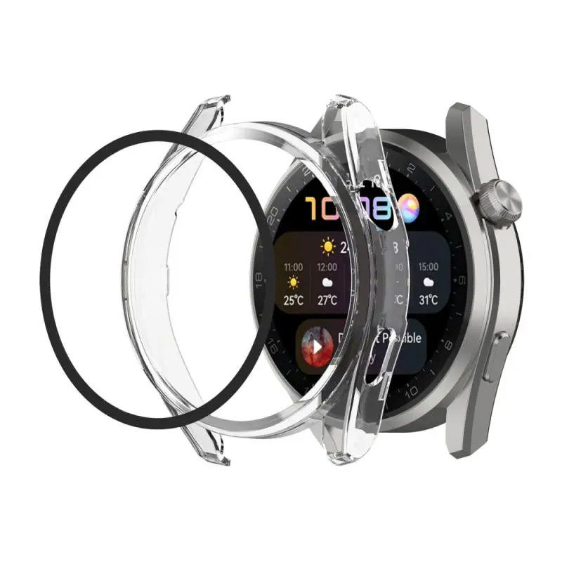 Защитный чехол для часов Huawei Watch 3 pro GT2 Pro 46 мм из твердого поликарбоната с закаленным стеклом полная защита