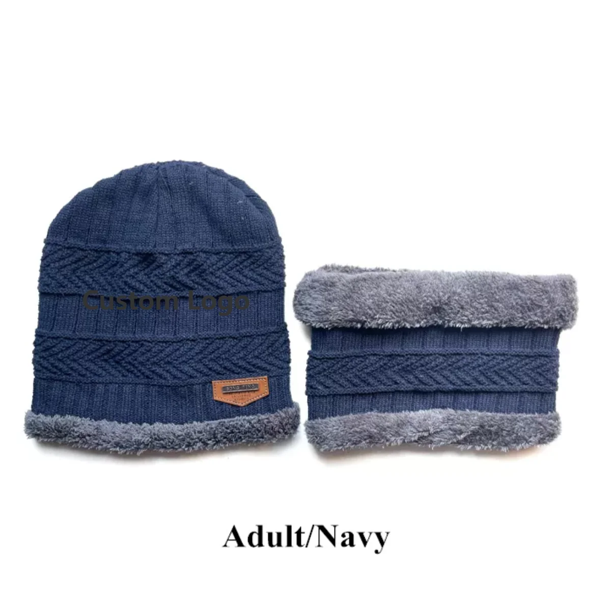 2022 men warm winter hat with Scarf Wool Lining Thick Warm Knit beanies Winter Beanie Caps bonnet For men
