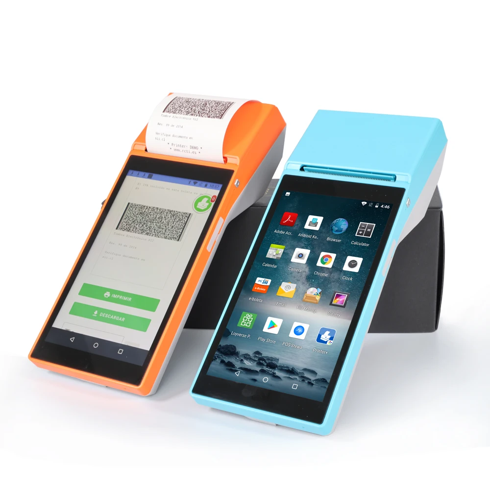 5.5 inch  android handheld 4g mobile pos systems with thermal printer