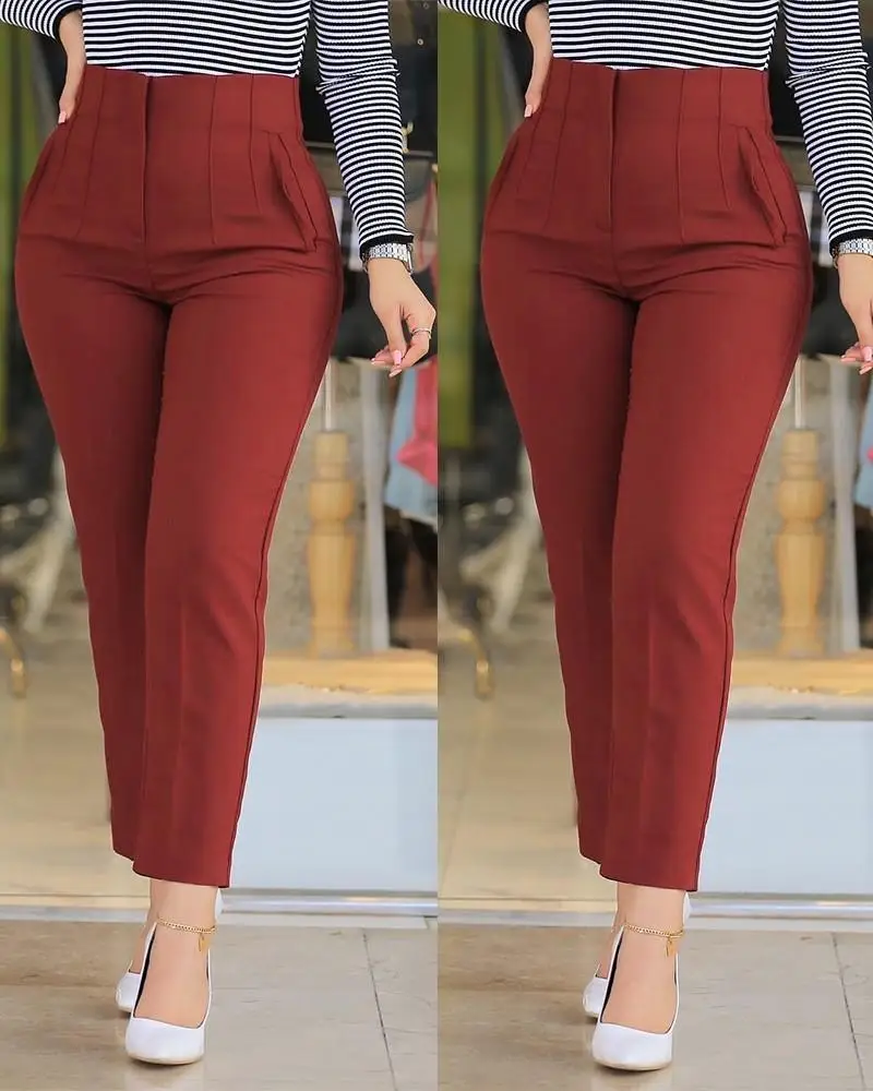 Hifive Spring and Summer Ladies Office Wear Casual Pencil Pants Trousers for Women