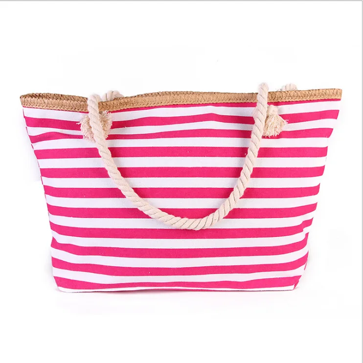 Customized large Reusable blank canvas cotton fabric tote beach bag with logo
