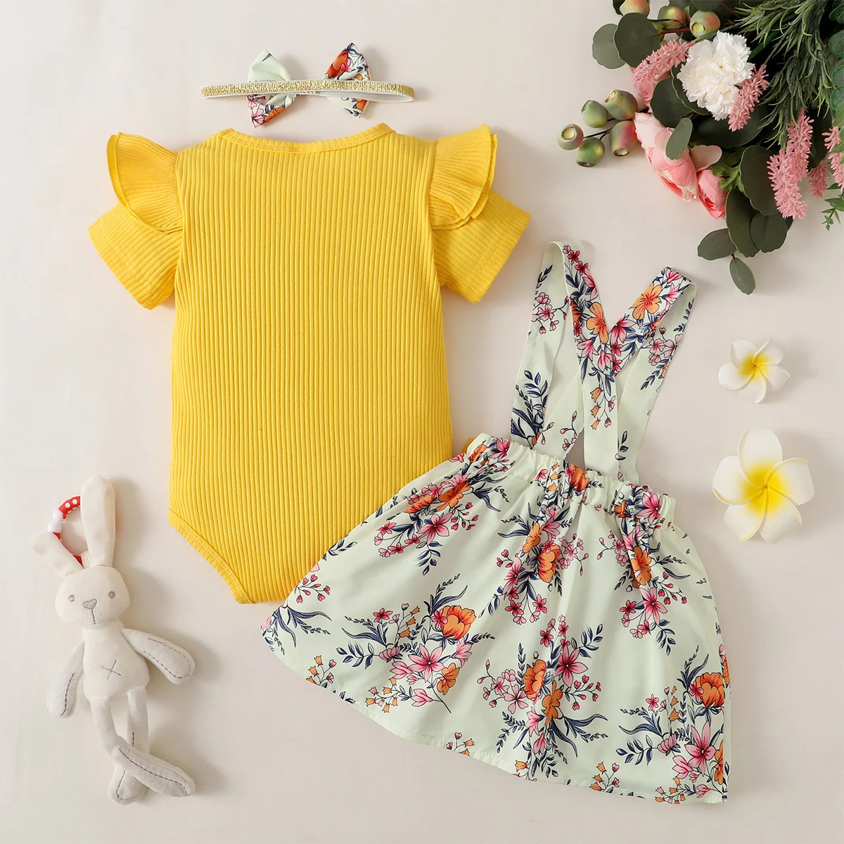 outfit for kids 3 pcs clothing set baby romper headband overall toddler girls dress baby girl clothes