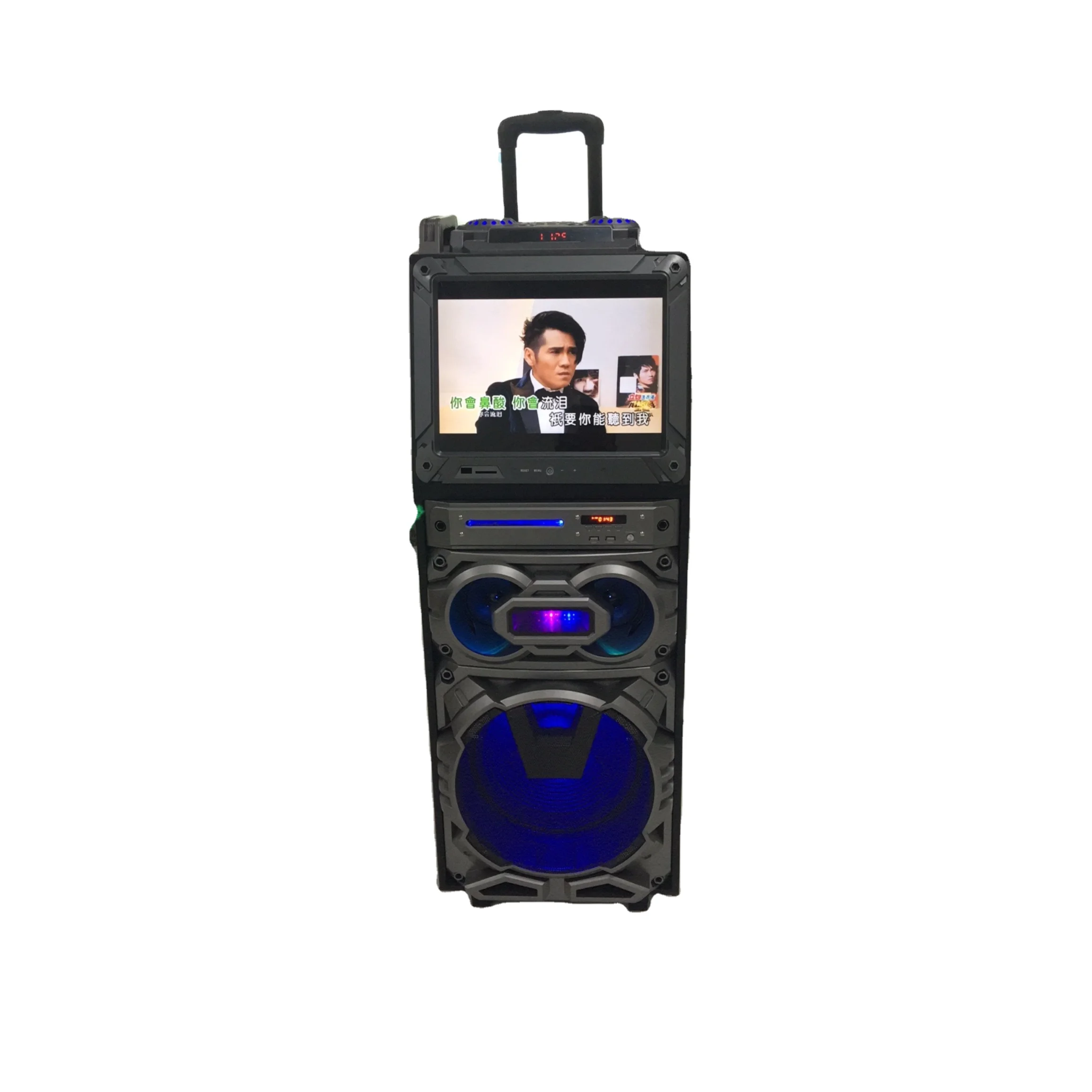 
double 12 inch monitor video speaker woofer with led colorful lights 