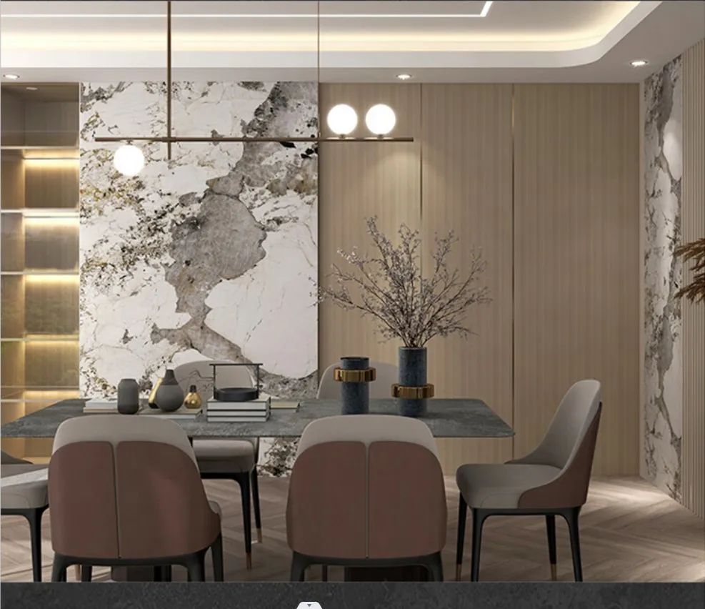 PET Marble Bamboo charcoal fiber wall panel wall marbled panels boards Interior Decoration Materials